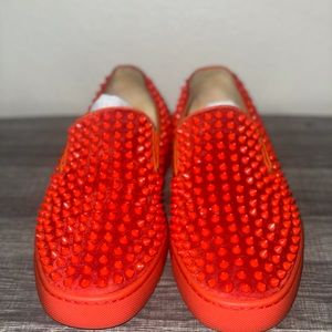 Christian Louboutin ROLLER-BOAT FLAT VEAU VELOURS/GG/SPIKES